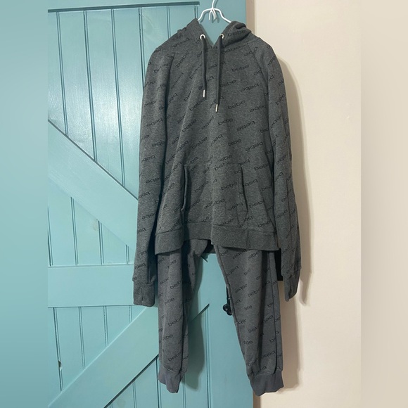 Bebe Sport Grey Black All Over Logo Hoodie & Sweat Pants - Picture 5 of 10